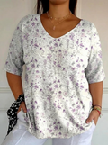 Olga | Top in Maglia Fiori Vintage