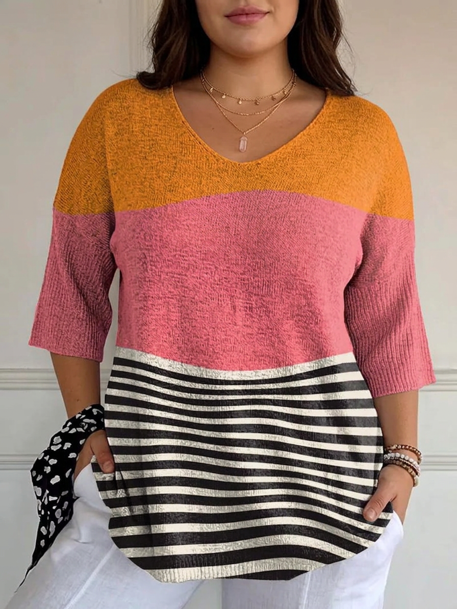 Elisa | Top in Maglia Linee Astratte