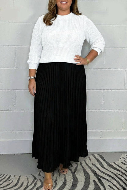 Claudia | Abito Lungo con Cardigan e Pieghe