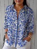 Vivienne | Camicetta Floreale Blu