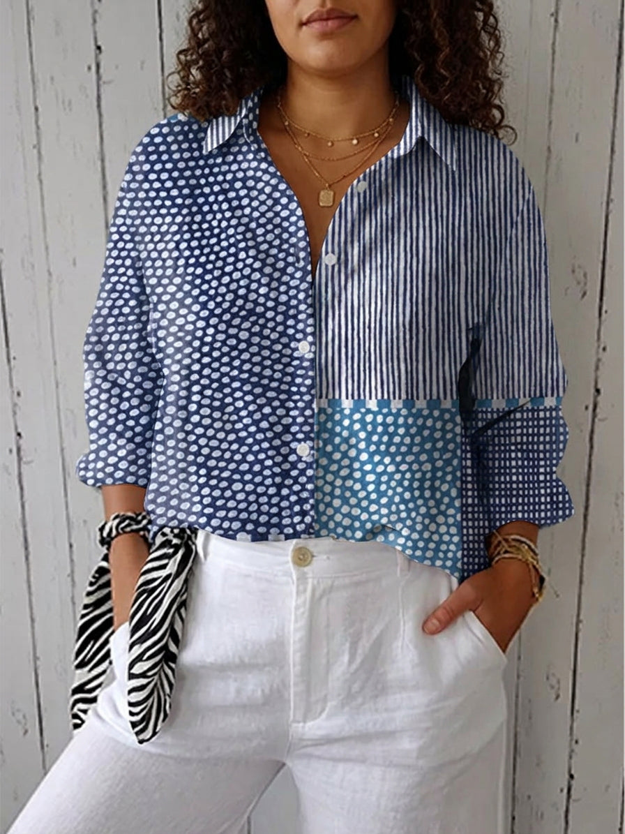 Camicetta Pamela – Patchwork Marino