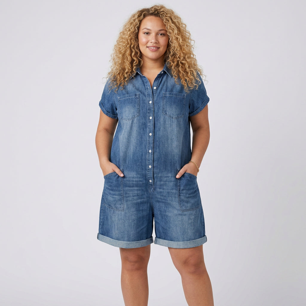 Salopette Corta Stile Denim Joan