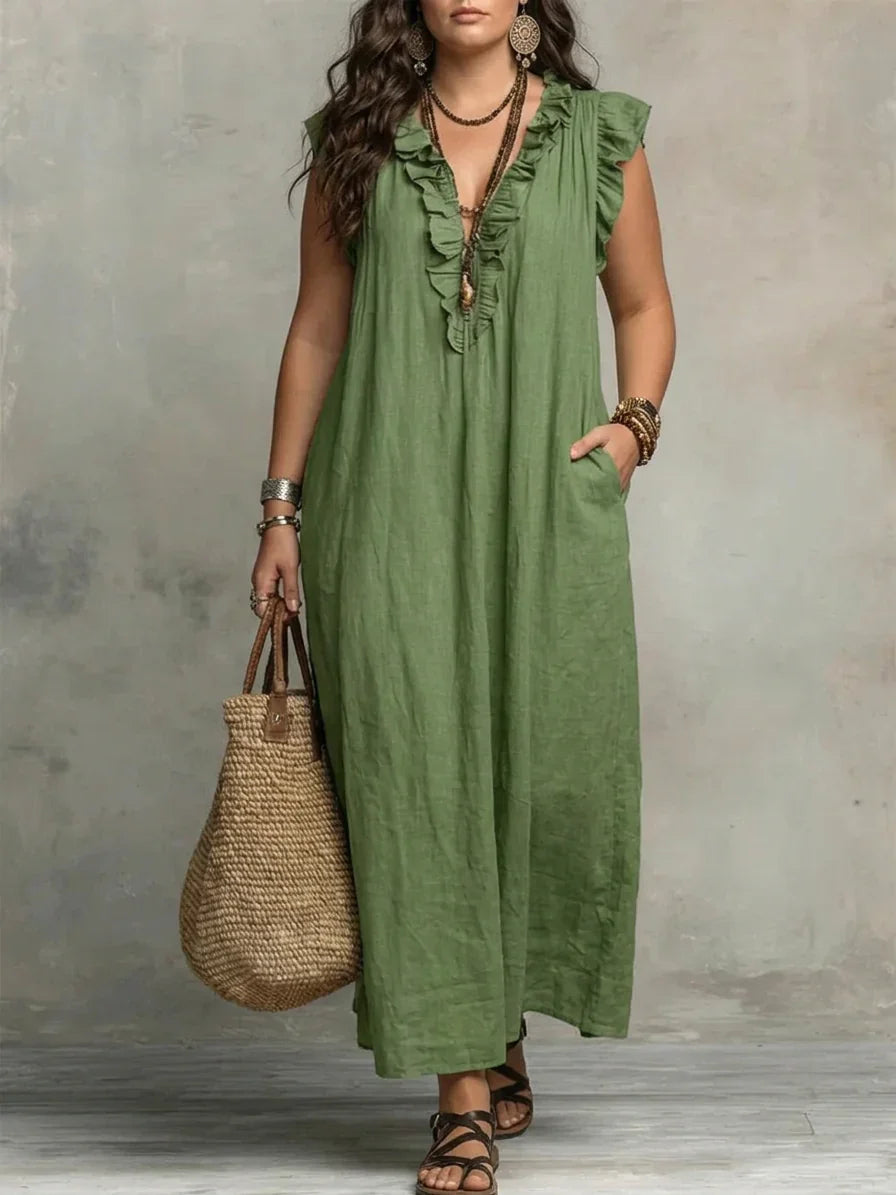 Sienna | Abito Lungo Boho con Volant