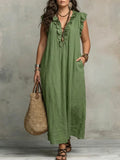 Sienna | Abito Lungo Boho con Volant