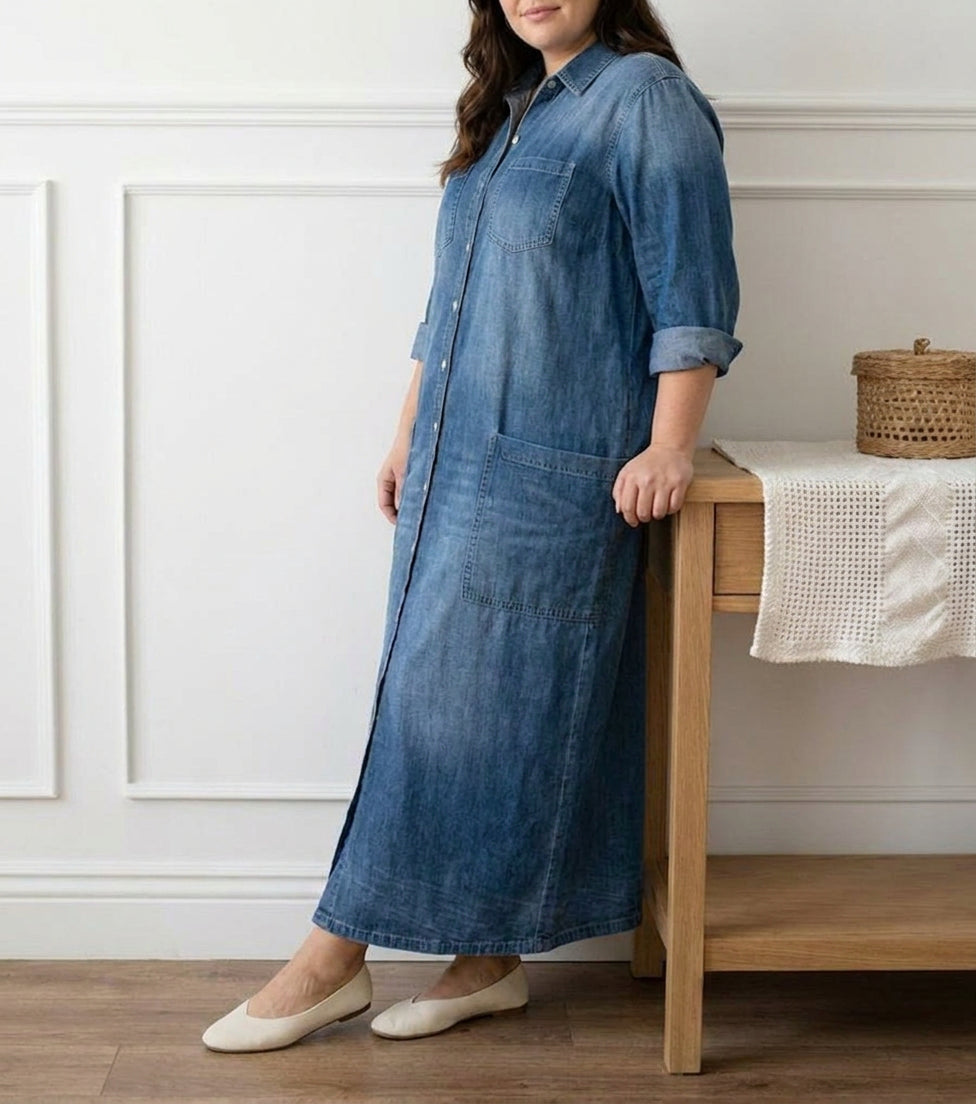 Tuta di Jeans Vintage con Bottoni Diana