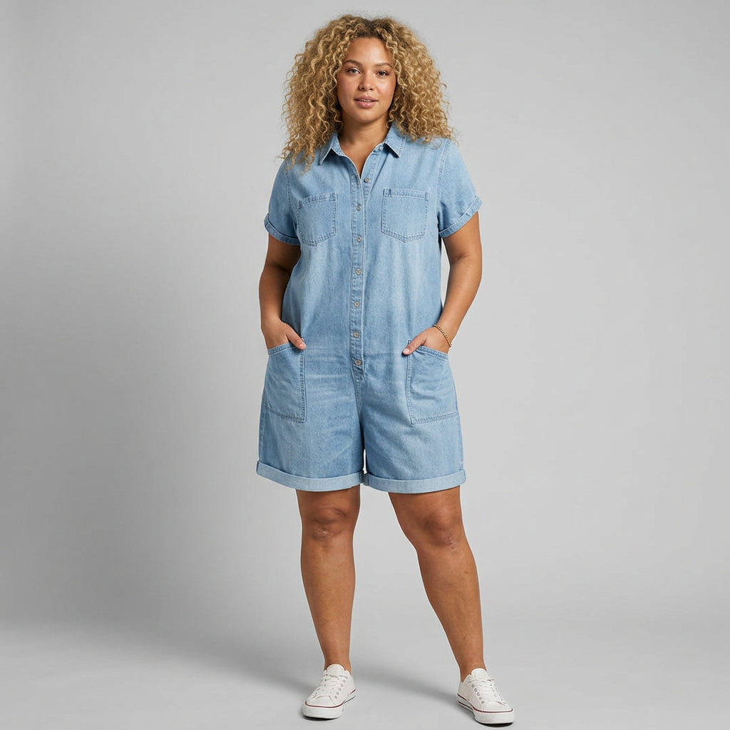 Salopette Corta Stile Denim Joan