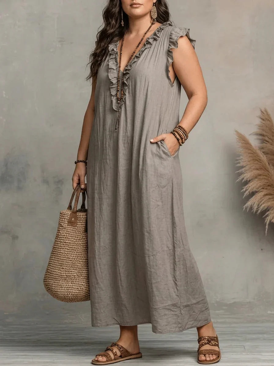 Sienna | Abito Lungo Boho con Volant