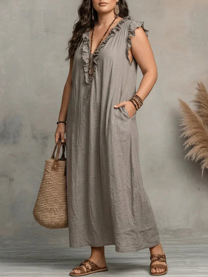 Sienna | Abito Lungo Boho con Volant