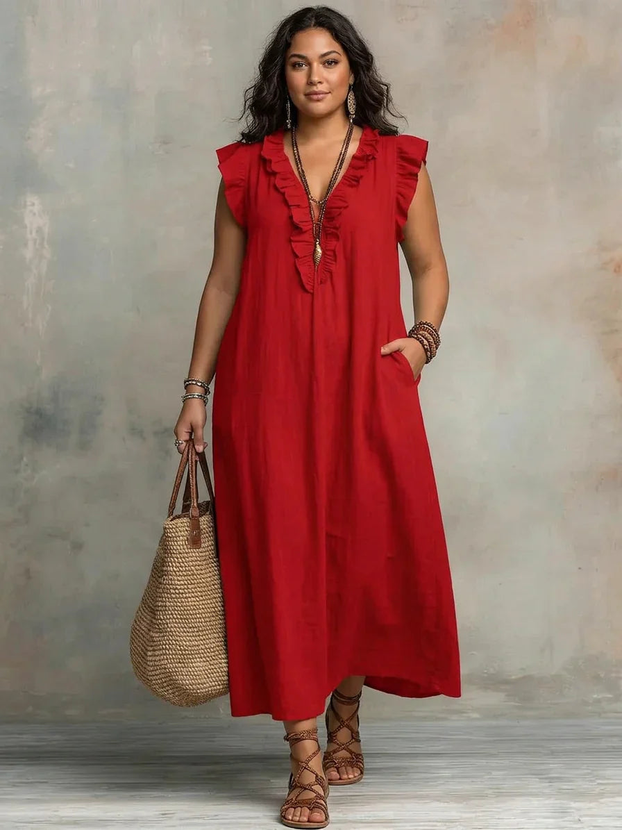 Sienna | Abito Lungo Boho con Volant