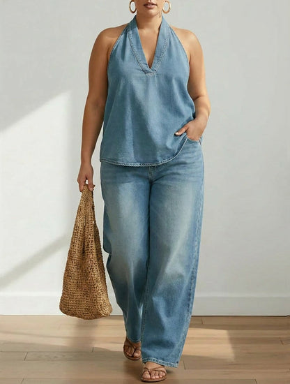 Completo Due Pezzi Stile Denim Ivy