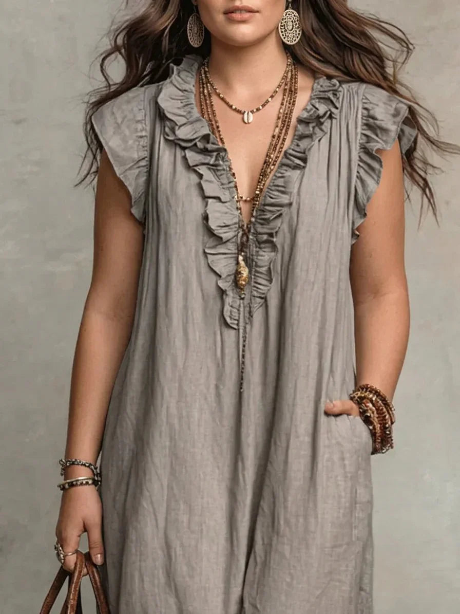 Sienna | Abito Lungo Boho con Volant