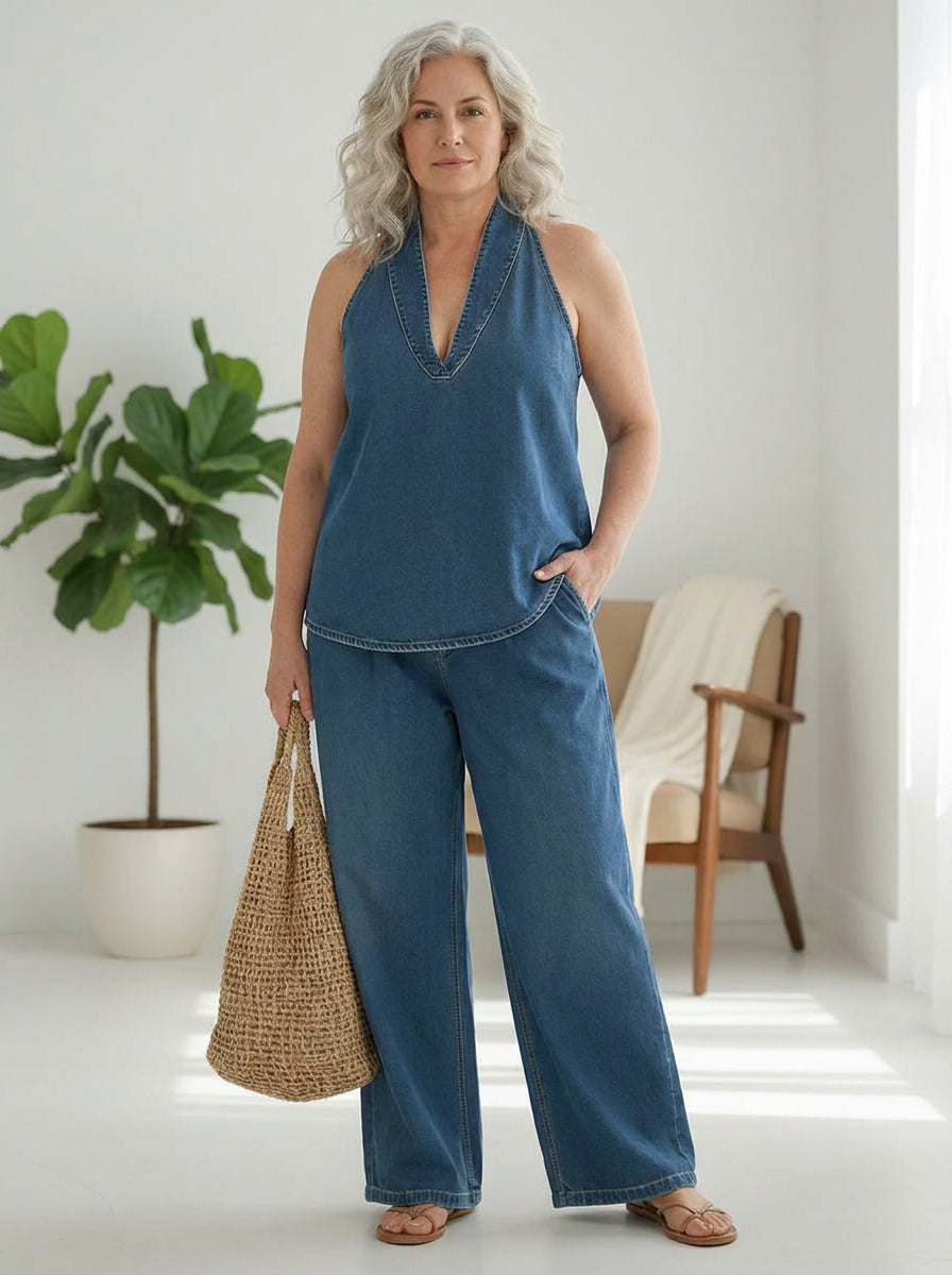 Completo Due Pezzi Stile Denim Ivy