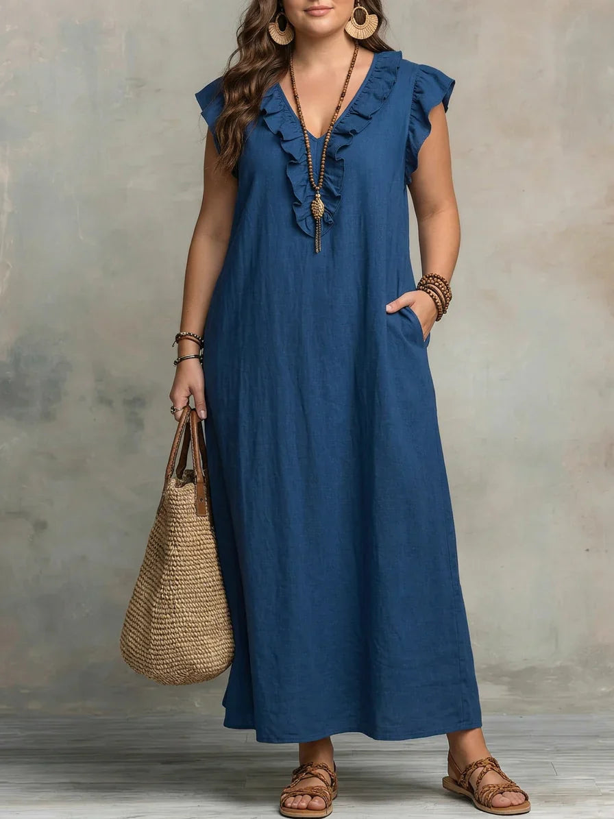 Sienna | Abito Lungo Boho con Volant