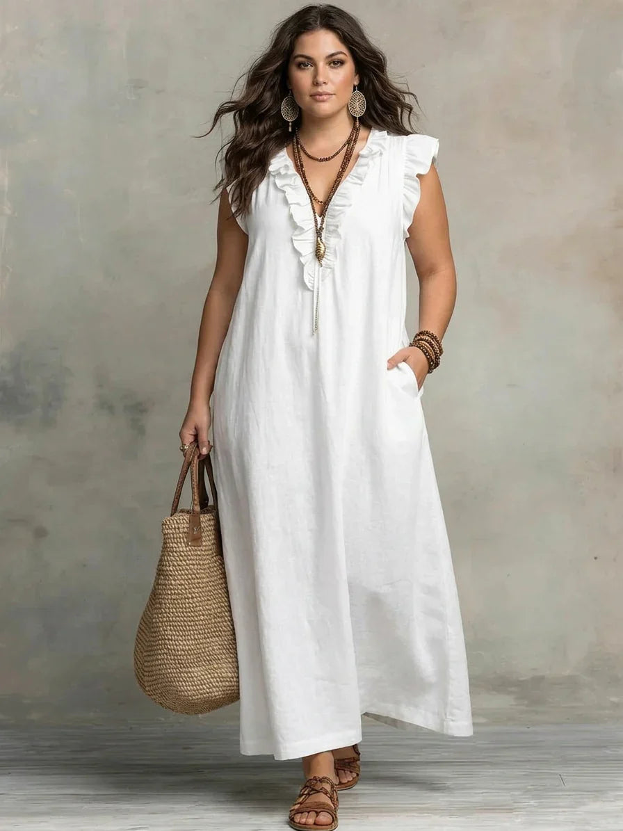 Sienna | Abito Lungo Boho con Volant