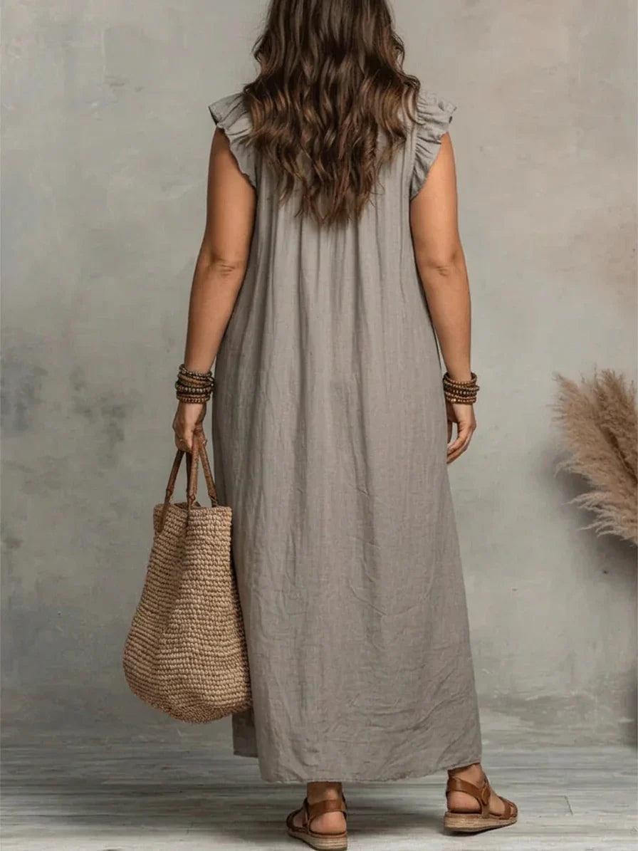 Sienna | Abito Lungo Boho con Volant