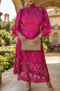 Eloah | Abito Midi in Pizzo Elegante