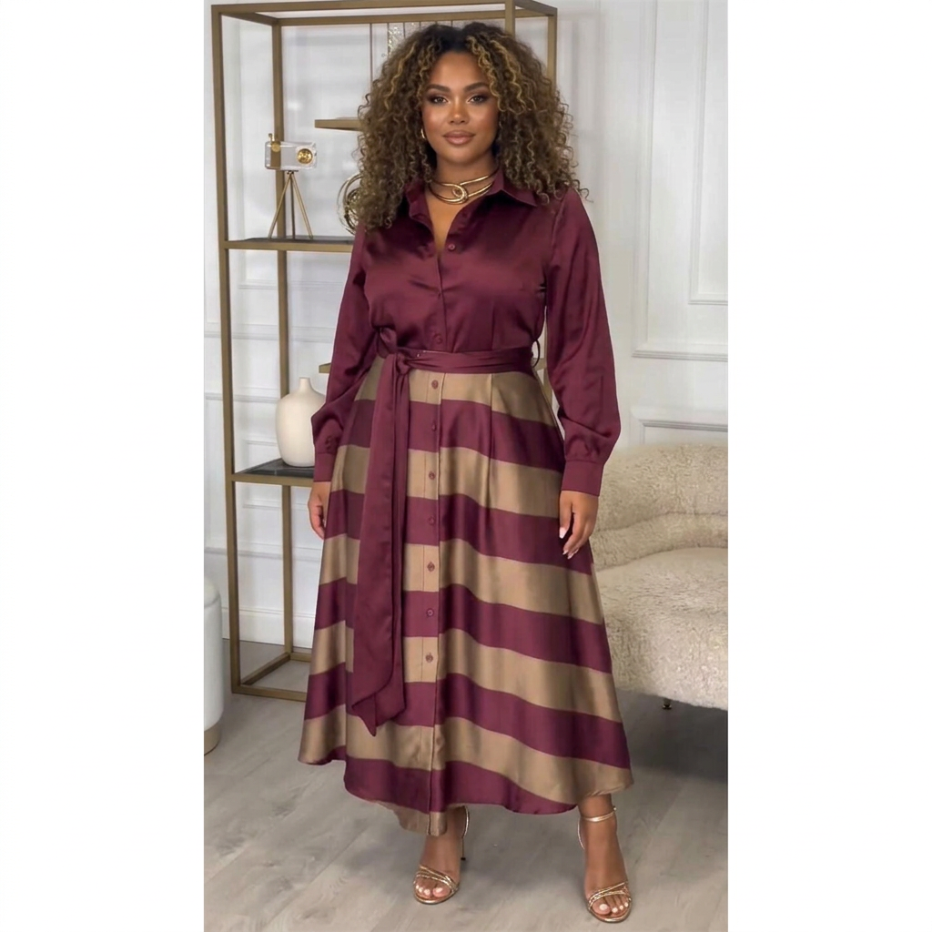 Yvonne | Abito Lungo a Righe